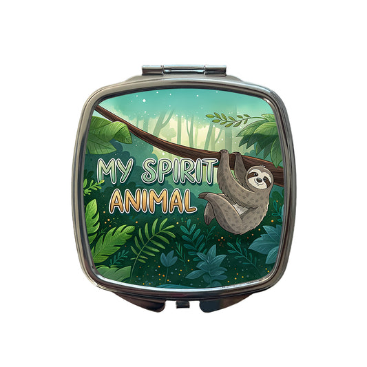 My Spirit Animal Sloth Funny Small Travel Purse Handbag Pocket Makeup Compact Mirror