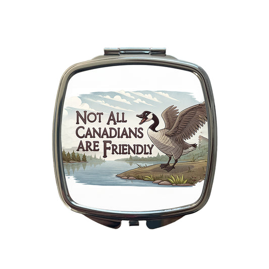 Not All Canadians Are Friendly Angry Canada Goose Funny Small Travel Purse Handbag Pocket Makeup Compact Mirror