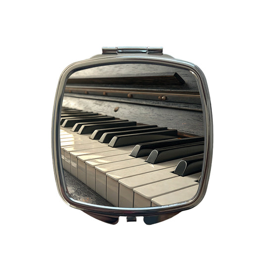 Piano Keys Close-up Small Travel Purse Handbag Pocket Makeup Compact Mirror