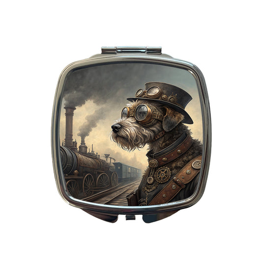 Schnoodle Dog Steampunk Small Travel Purse Handbag Pocket Makeup Compact Mirror