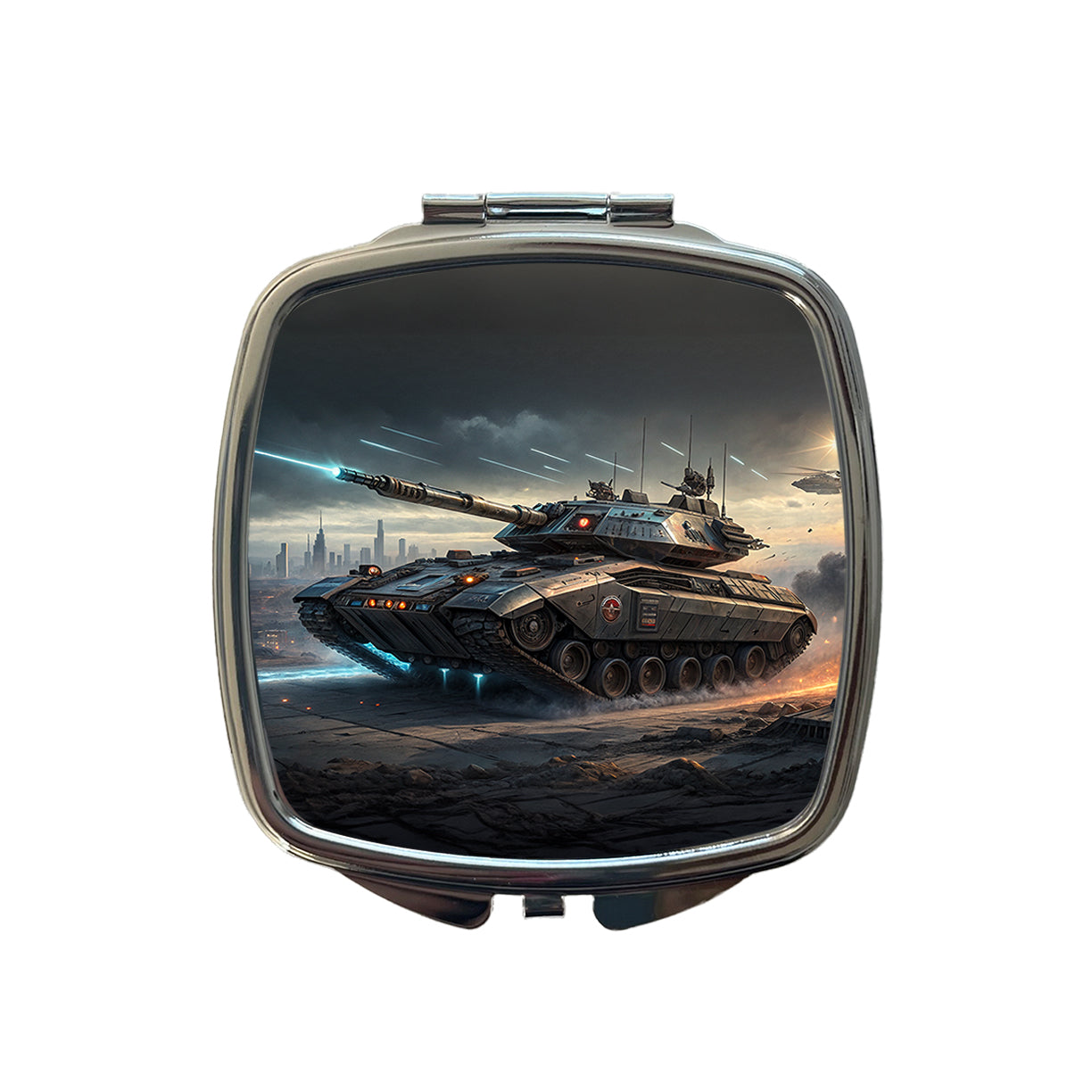 Sci-Fi Tank In Battle Small Travel Purse Handbag Pocket Makeup Compact Mirror