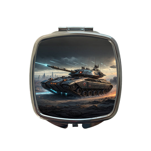 Sci-Fi Tank In Battle Small Travel Purse Handbag Pocket Makeup Compact Mirror