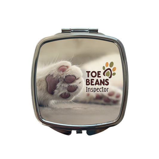 Toe Beans Inspector Cat Paw Funny Small Travel Purse Handbag Pocket Makeup Compact Mirror