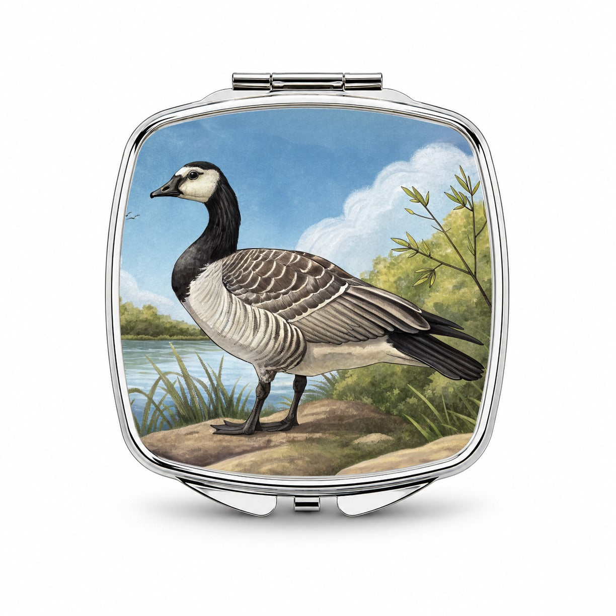 Barnacle Goose Small Travel Purse Handbag Pocket Makeup Compact Mirror