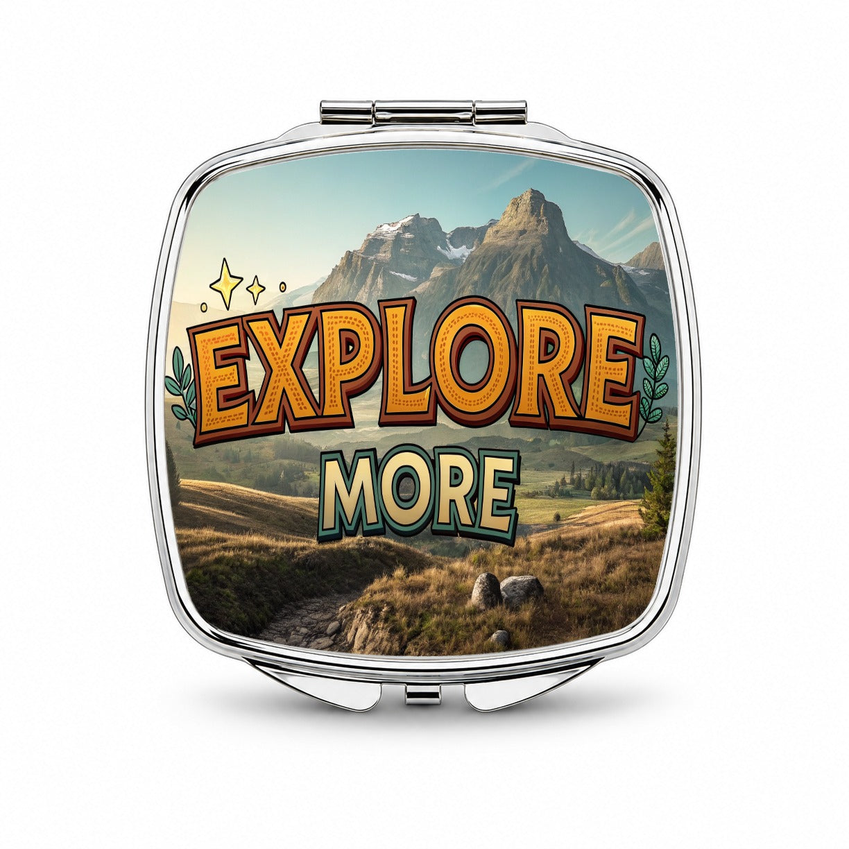Explore More Hiking Camping Adventure Small Travel Purse Handbag Pocket Makeup Compact Mirror