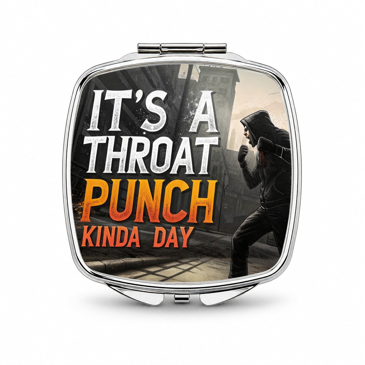 It's A Throat Punch Kinda Day Funny Small Travel Purse Handbag Pocket Makeup Compact Mirror