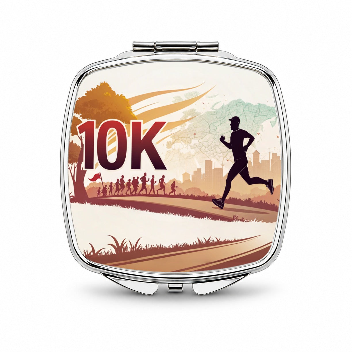 10k Marathon Running Jogging Small Travel Purse Handbag Pocket Makeup Compact Mirror