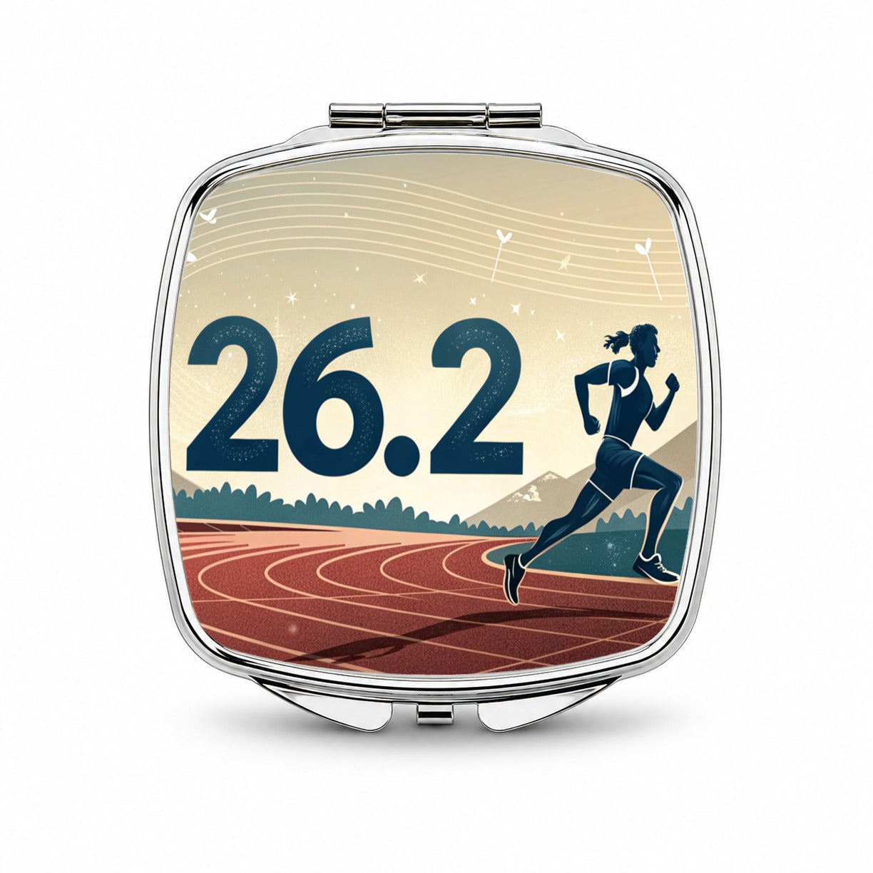 26.2 Marathon Running Jogging Track Small Travel Purse Handbag Pocket Makeup Compact Mirror