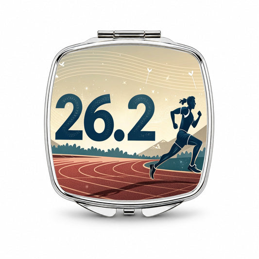 26.2 Marathon Running Jogging Track Small Travel Purse Handbag Pocket Makeup Compact Mirror