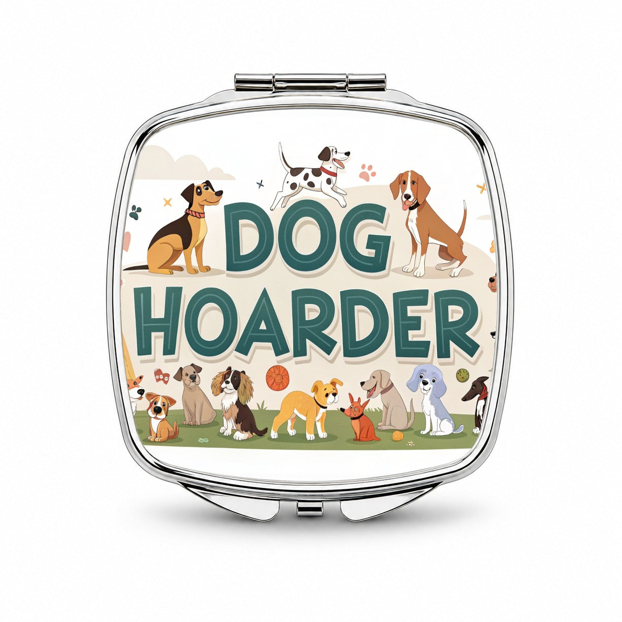 Dog Hoarder Funny Small Travel Purse Handbag Pocket Makeup Compact Mirror