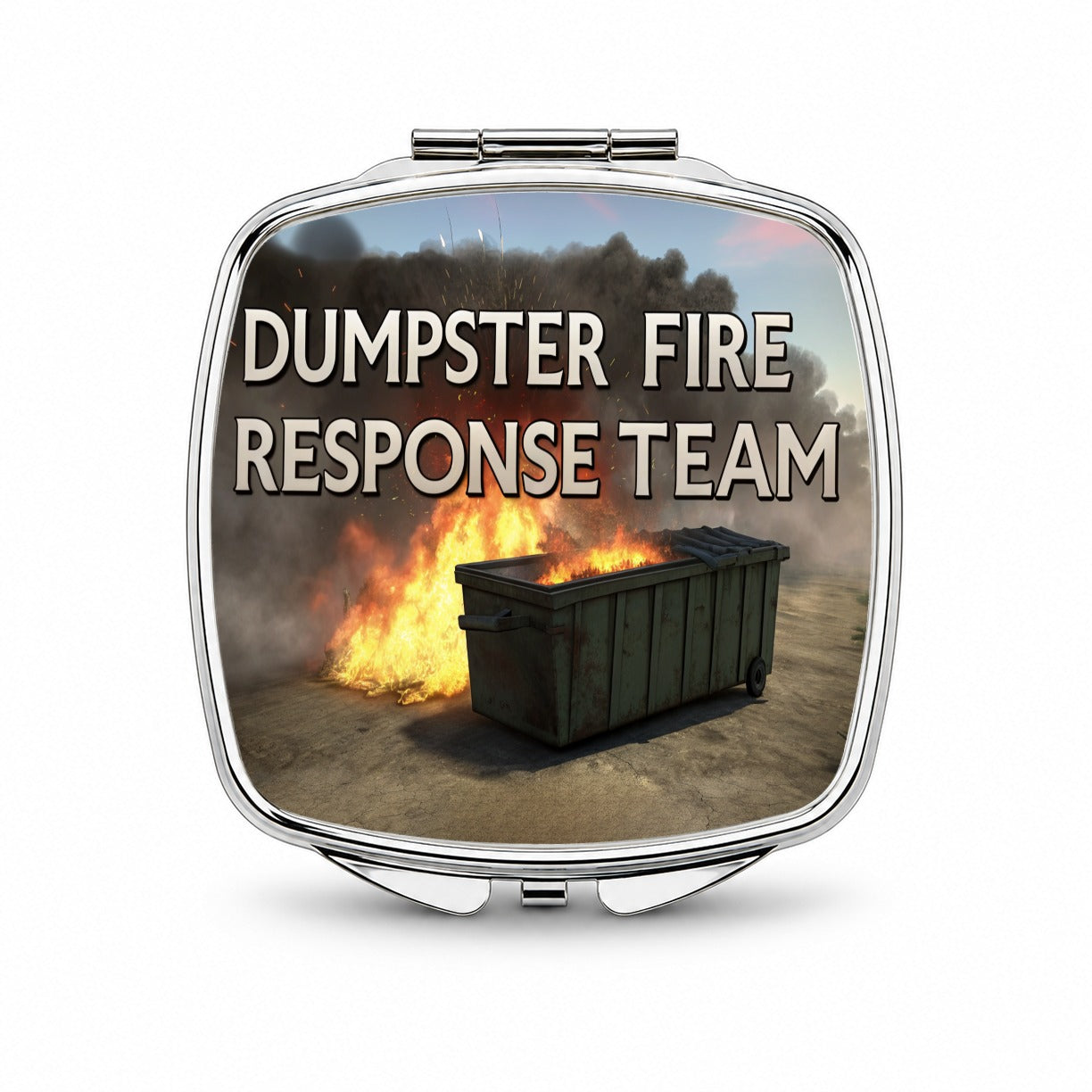 Dumpster Fire Response Team Funny Small Travel Purse Handbag Pocket Makeup Compact Mirror