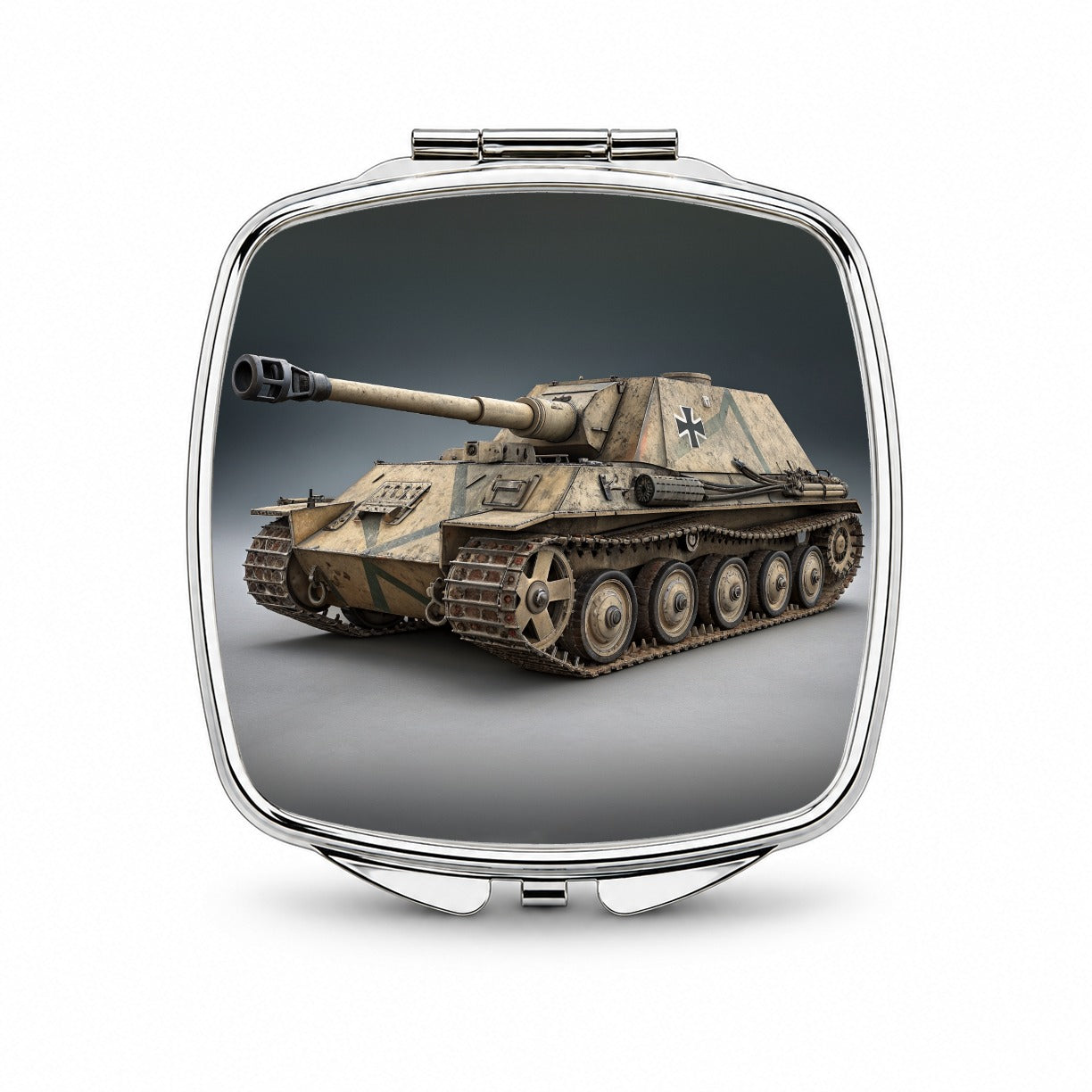 Ferdinand Elefant WWII German Heavy Tank Destroyer Small Travel Purse Handbag Pocket Makeup Compact Mirror