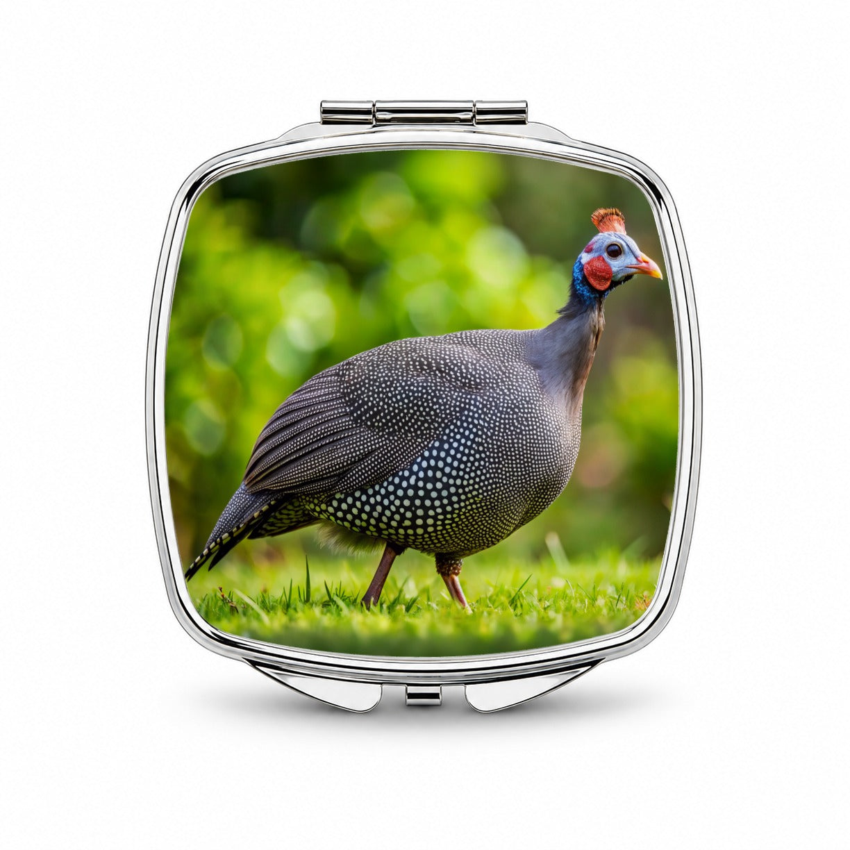 Guinea Fowl Photograph Small Travel Purse Handbag Pocket Makeup Compact Mirror