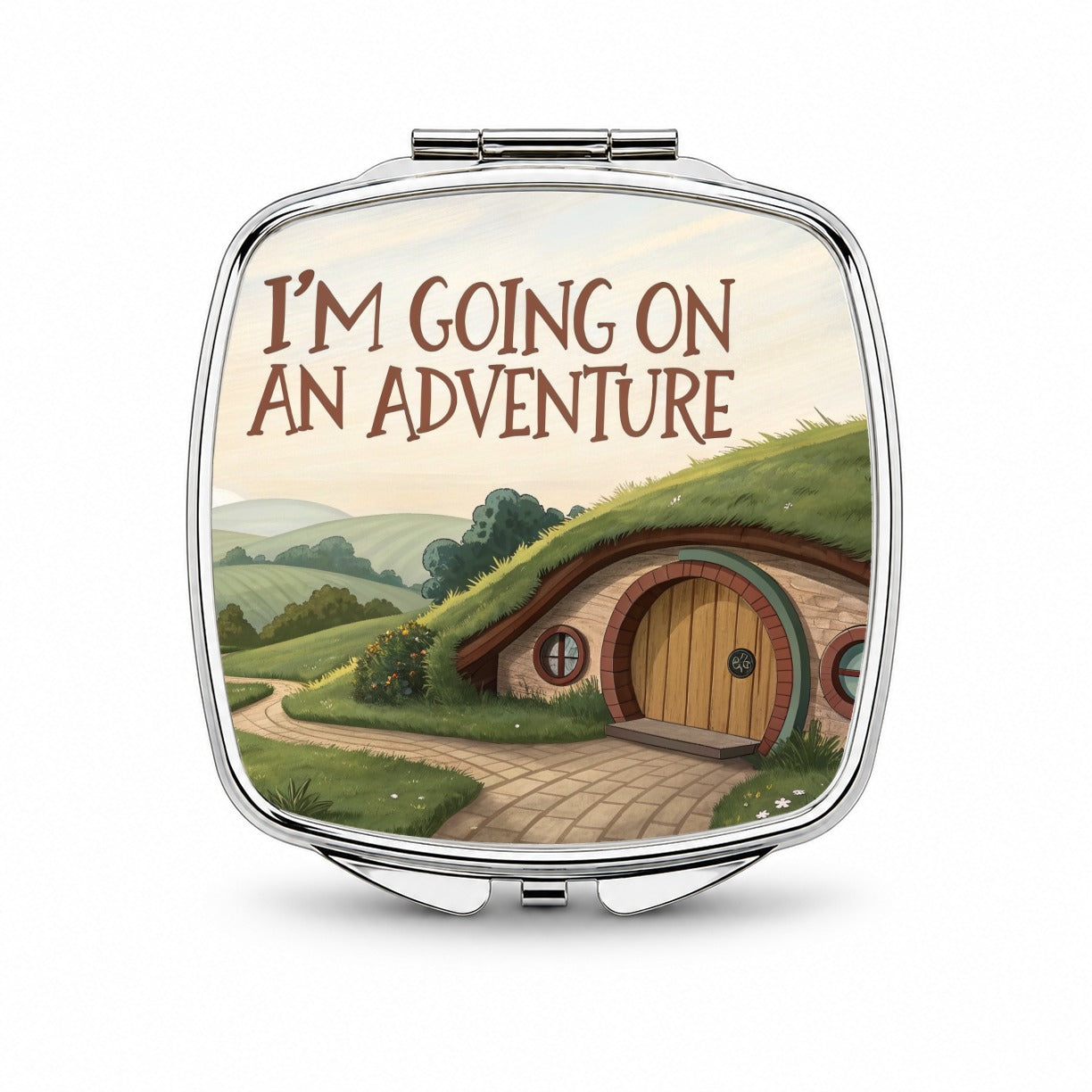 I'm Going On An Adventure Small Travel Purse Handbag Pocket Makeup Compact Mirror