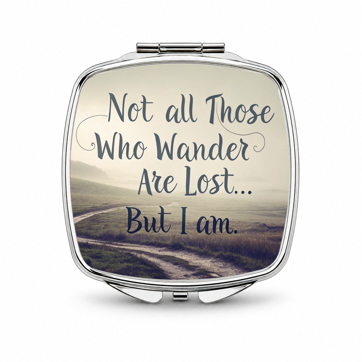 Not All Those Who Wander Are Lost But I Am Funny Small Travel Purse Handbag Pocket Makeup Compact Mirror