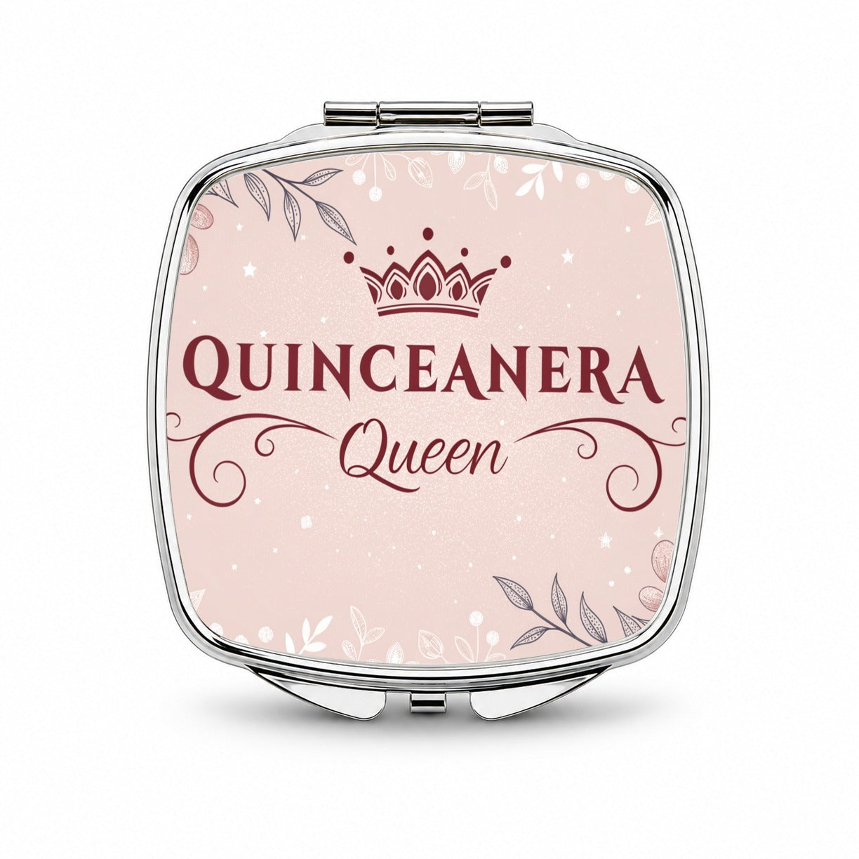Quinceanera Queen Celebration Small Travel Purse Handbag Pocket Makeup Compact Mirror