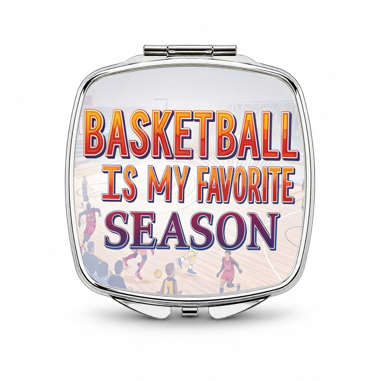 Basketball Is My Favorite Season Funny Small Travel Purse Handbag Pocket Makeup Compact Mirror