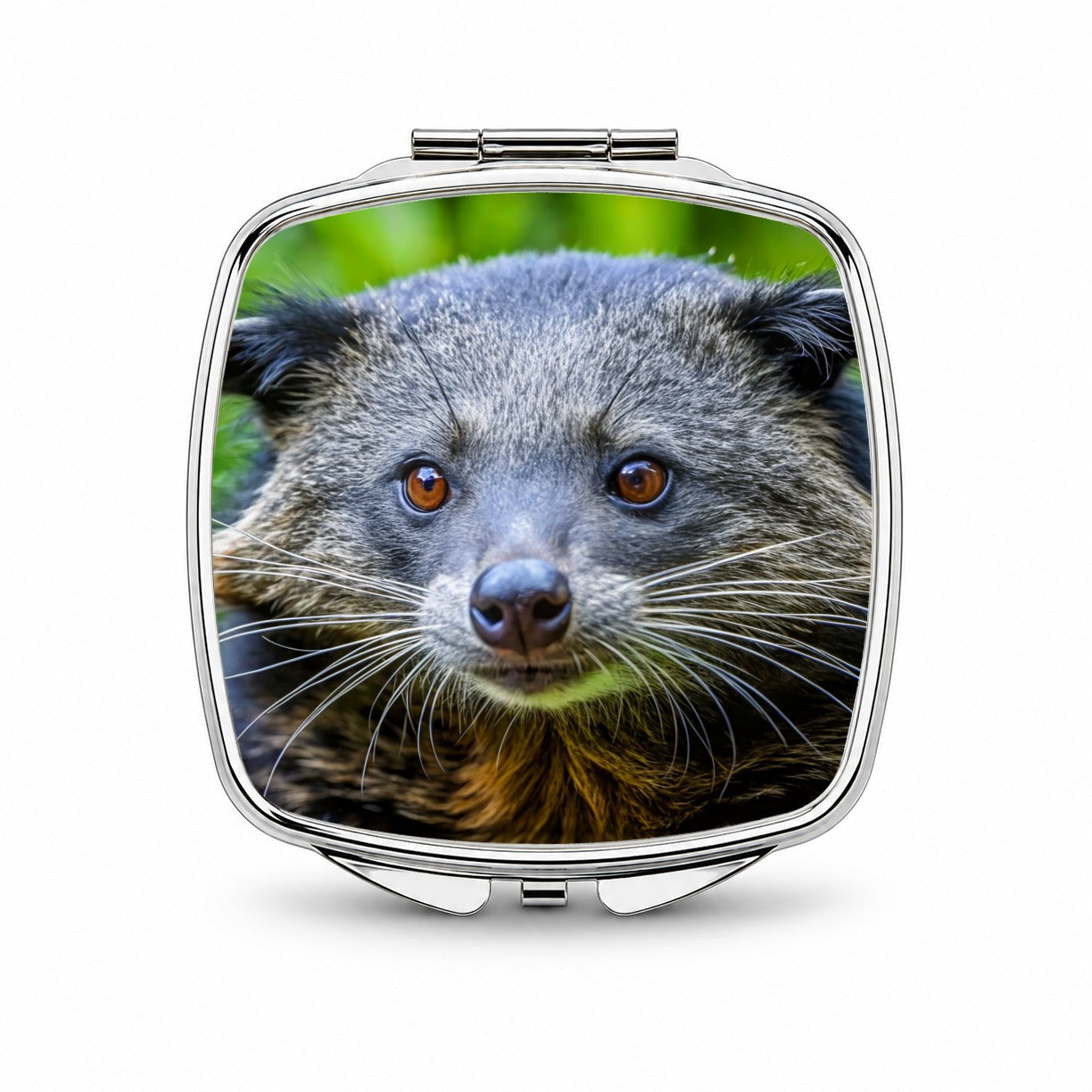 Binturong Bearcat Face Small Travel Purse Handbag Pocket Makeup Compact Mirror