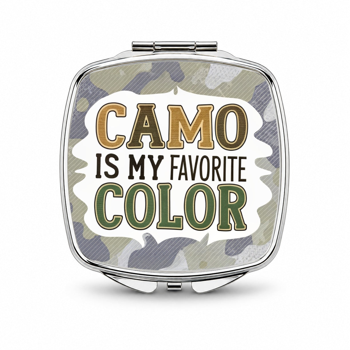 Camo is My Favorite Color Camouflage Small Travel Purse Handbag Pocket Makeup Compact Mirror