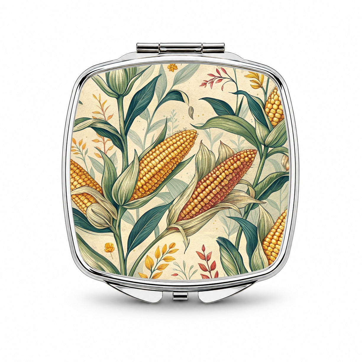 Corn on the Cob Pattern Small Travel Purse Handbag Pocket Makeup Compact Mirror