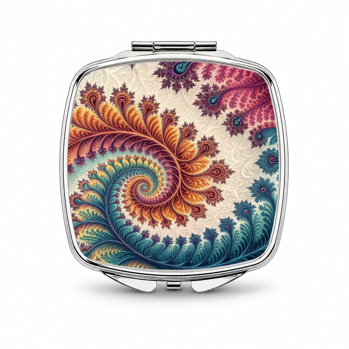 Crazy Swirl Fractal Art Pattern Small Travel Purse Handbag Pocket Makeup Compact Mirror