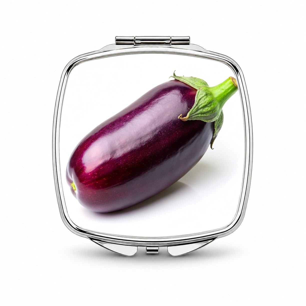 Eggplant Vegetable Photo Small Travel Purse Handbag Pocket Makeup Compact Mirror