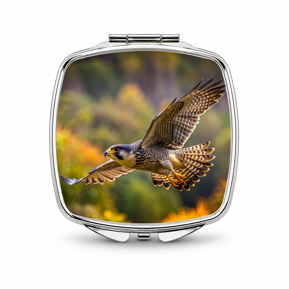 Falcon Raptor in Flight Small Travel Purse Handbag Pocket Makeup Compact Mirror