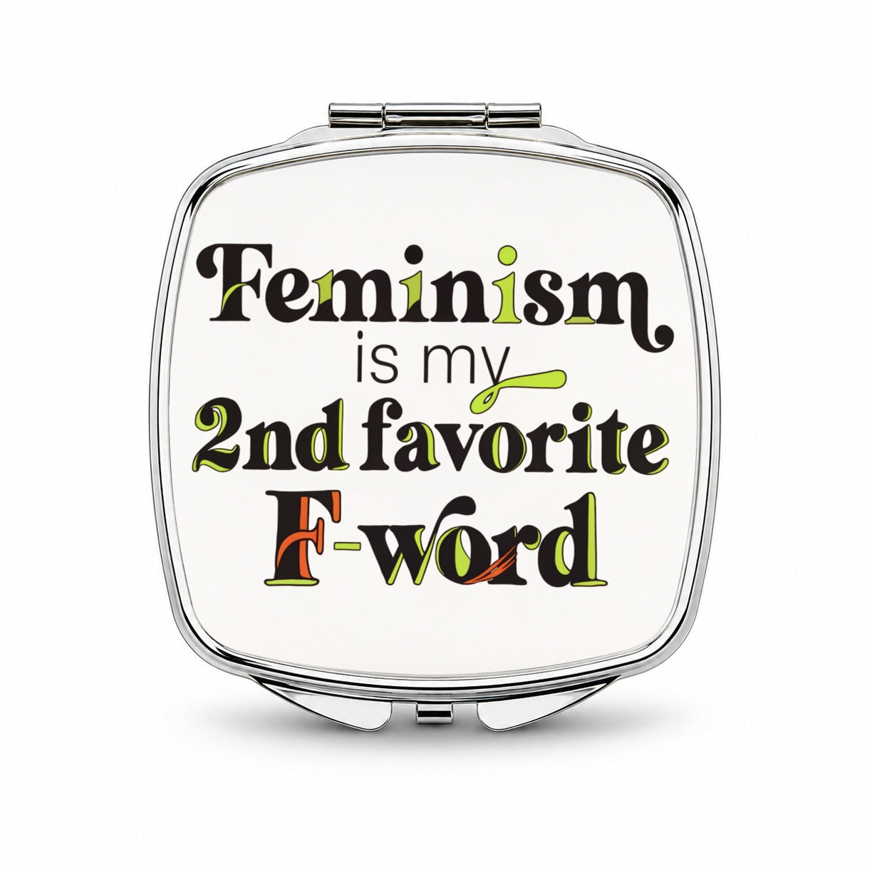 Feminism Is My 2nd Second Favorite F-Word Small Travel Purse Handbag Pocket Makeup Compact Mirror