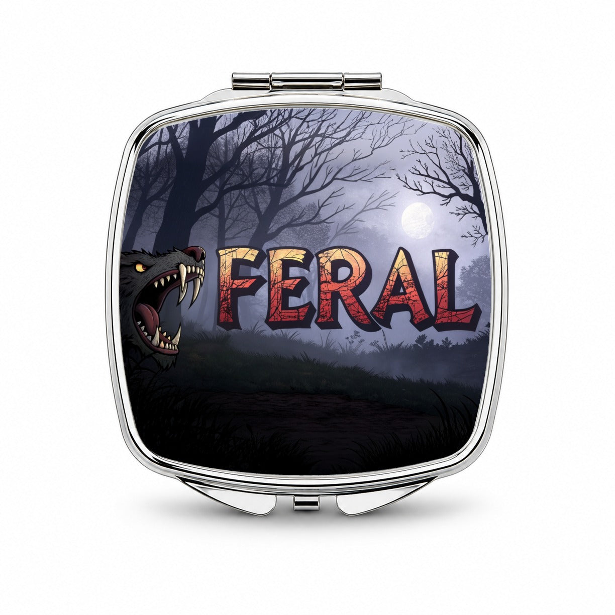 Feral Funny Animal Small Travel Purse Handbag Pocket Makeup Compact Mirror