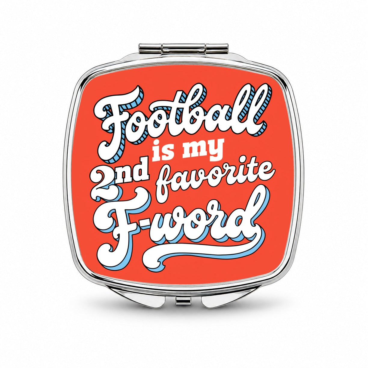 Football Is My 2nd Favorite F-Word Funny Small Travel Purse Handbag Pocket Makeup Compact Mirror