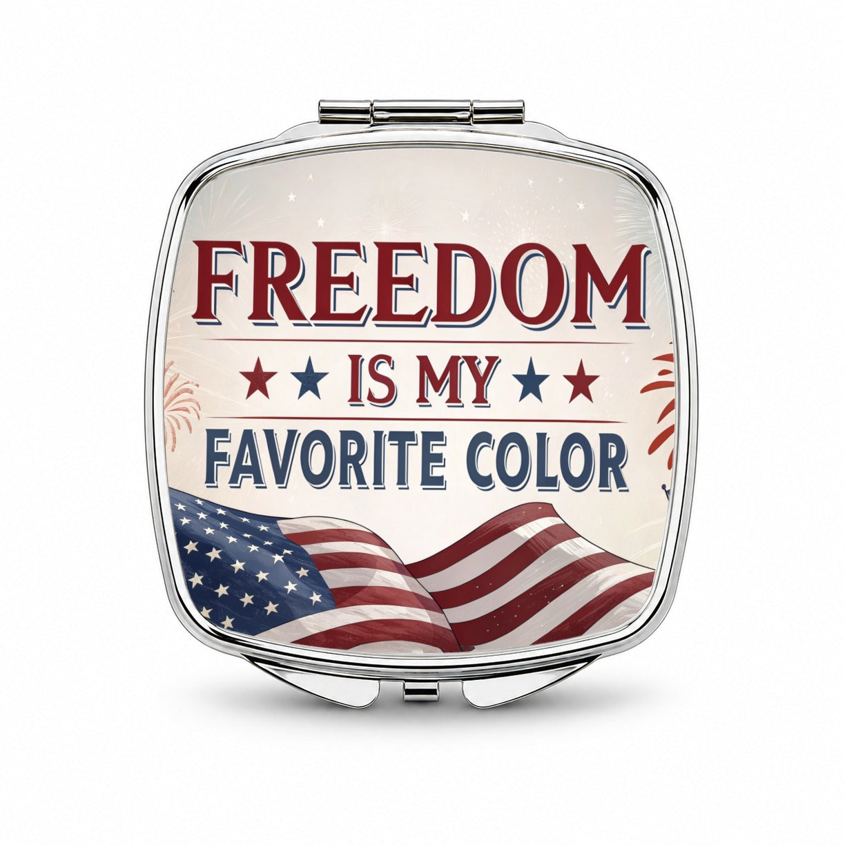 Freedom Is My Favorite Color Patriotic Small Travel Purse Handbag Pocket Makeup Compact Mirror
