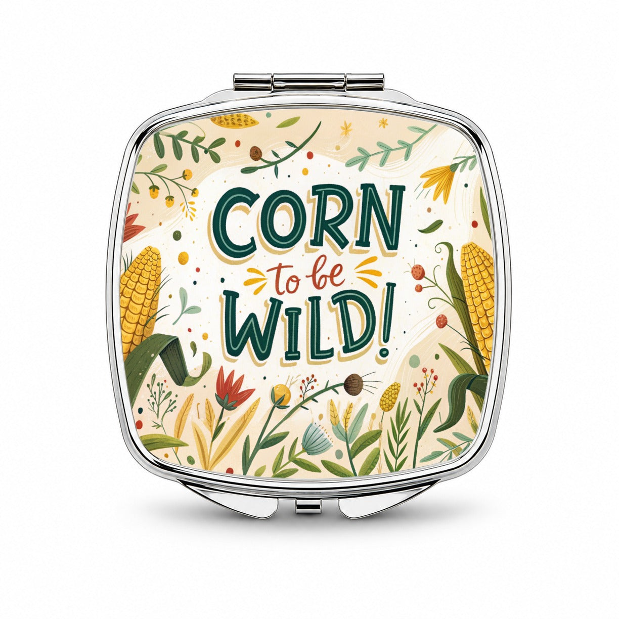Funny Corn To Be Wild Small Travel Purse Handbag Pocket Makeup Compact Mirror