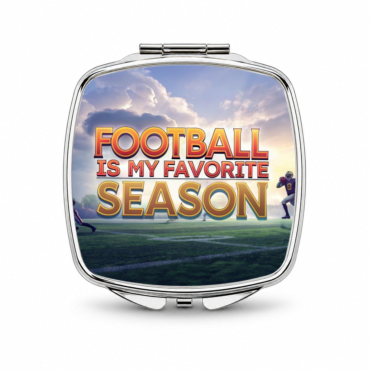 Funny Football Is My Favorite Season Small Travel Purse Handbag Pocket Makeup Compact Mirror