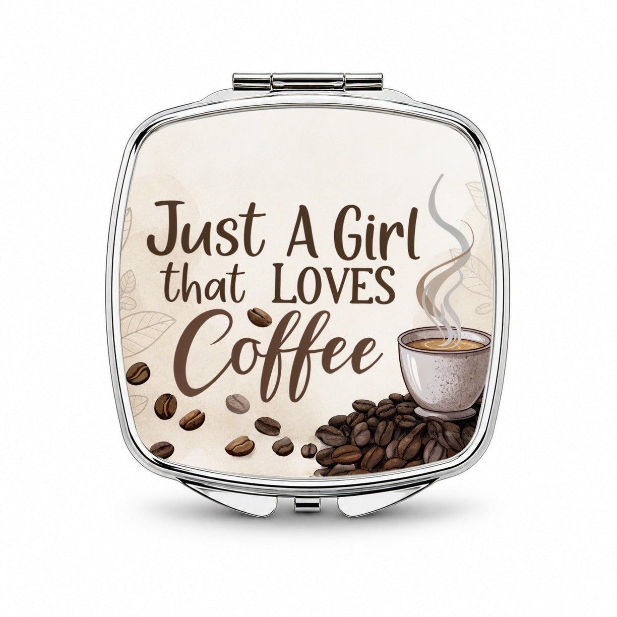 Just A Girl That Loves Coffee Small Travel Purse Handbag Pocket Makeup Compact Mirror