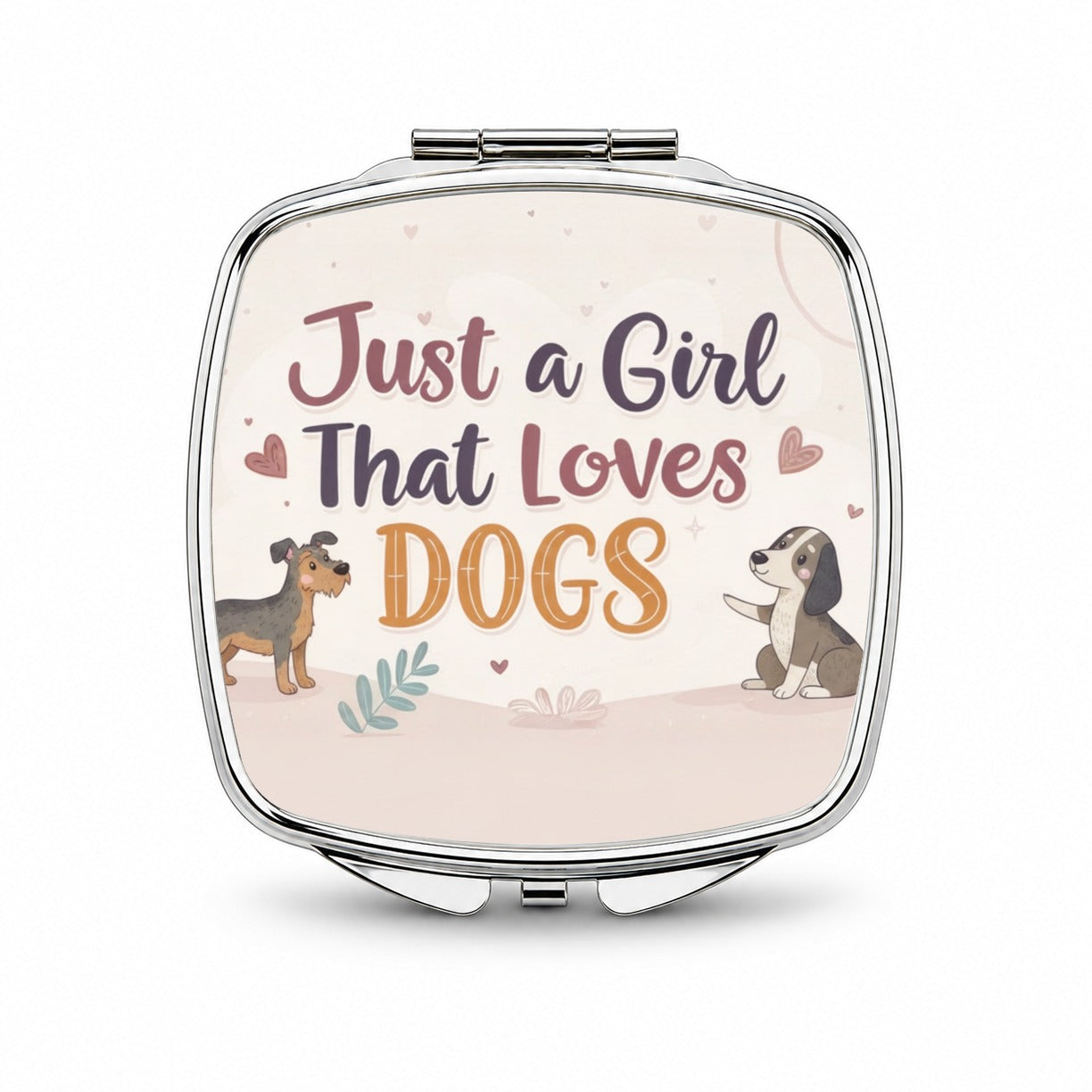 Just A Girl That Loves Dogs Small Travel Purse Handbag Pocket Makeup Compact Mirror