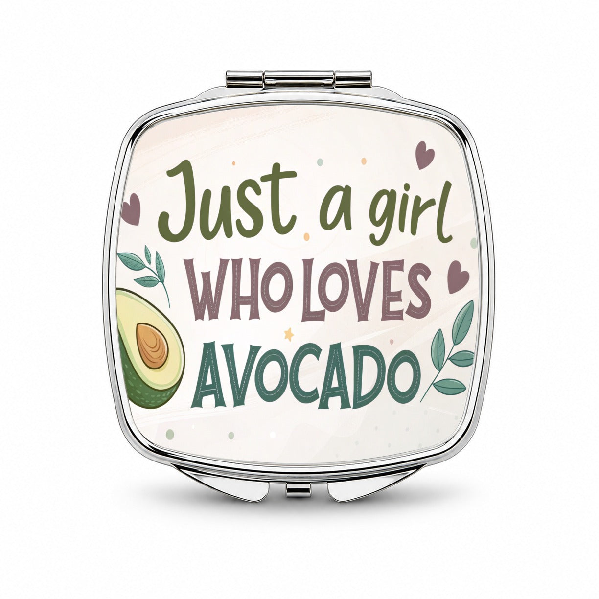 Just A Girl Who Loves Avocado Funny Small Travel Purse Handbag Pocket Makeup Compact Mirror
