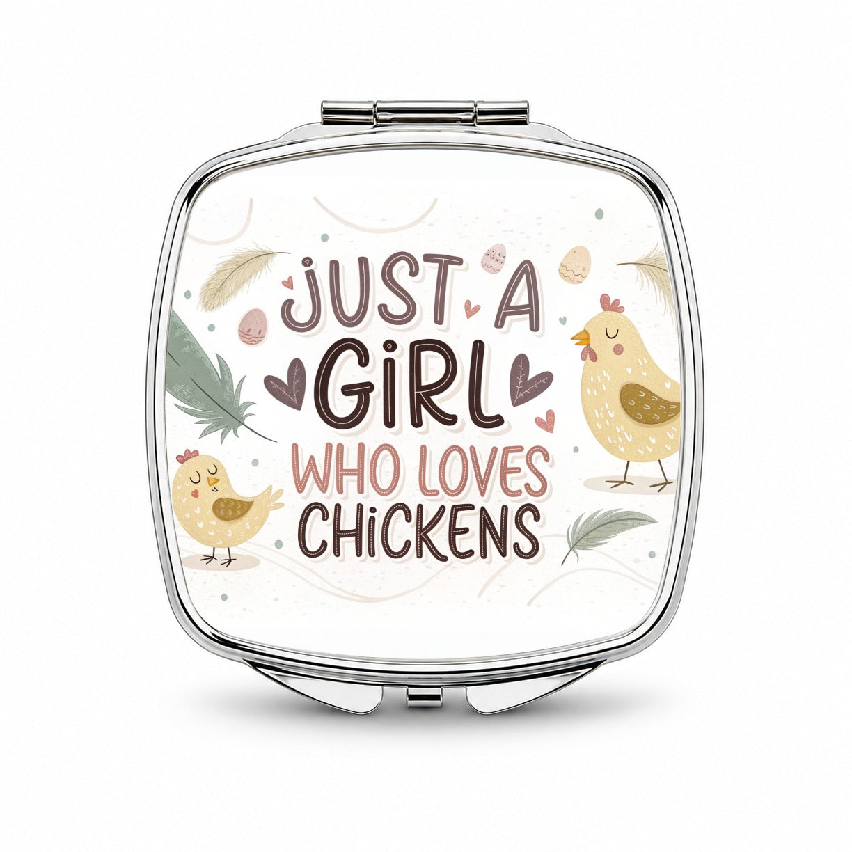 Just A Girl Who Loves Chickens Cute Small Travel Purse Handbag Pocket Makeup Compact Mirror