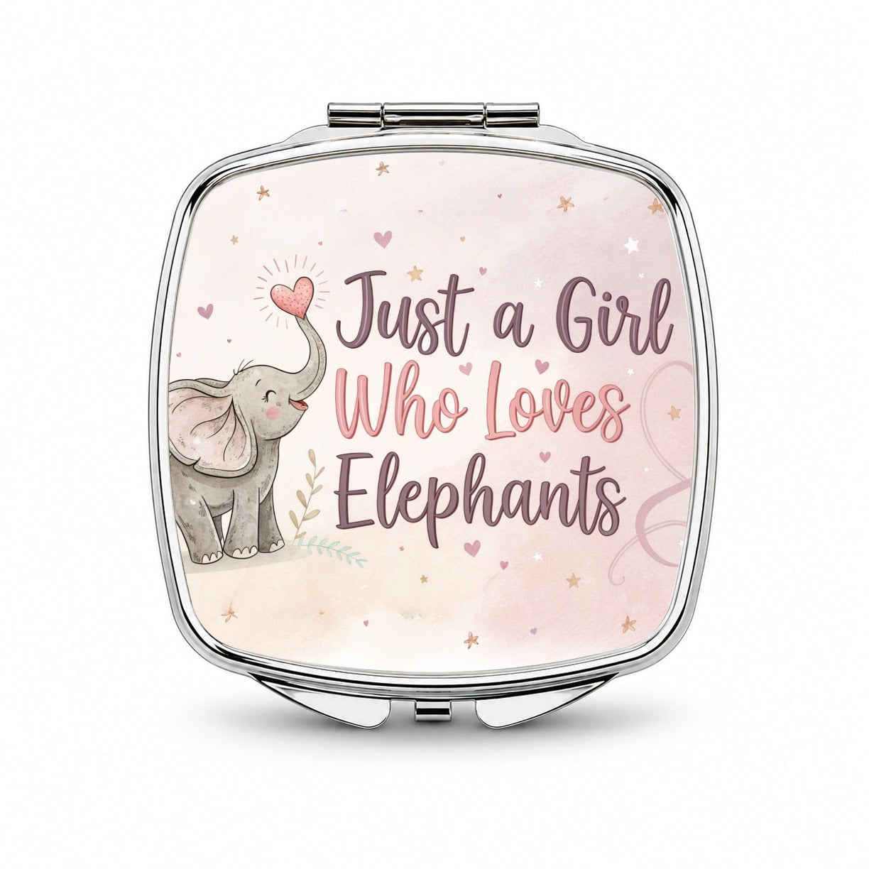 Just A Girl Who Loves Elephants Sweet Small Travel Purse Handbag Pocket Makeup Compact Mirror
