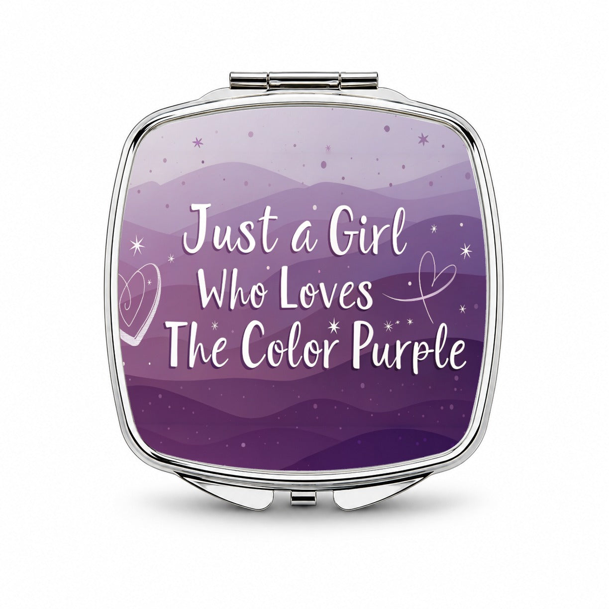 Just A Girl Who Loves The Color Purple Cute Small Travel Purse Handbag Pocket Makeup Compact Mirror