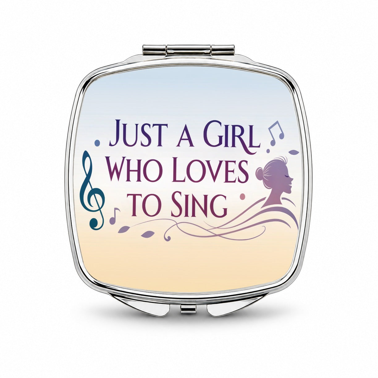 Just A Girl Who Loves To Sing Cute Small Travel Purse Handbag Pocket Makeup Compact Mirror
