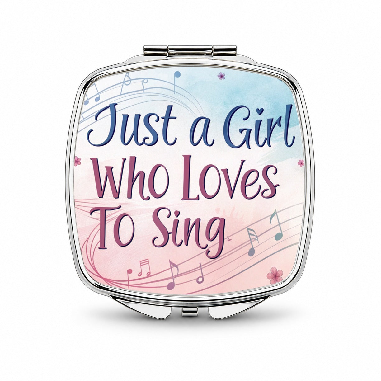 Just A Girl Who Loves To Sing Fun Small Travel Purse Handbag Pocket Makeup Compact Mirror