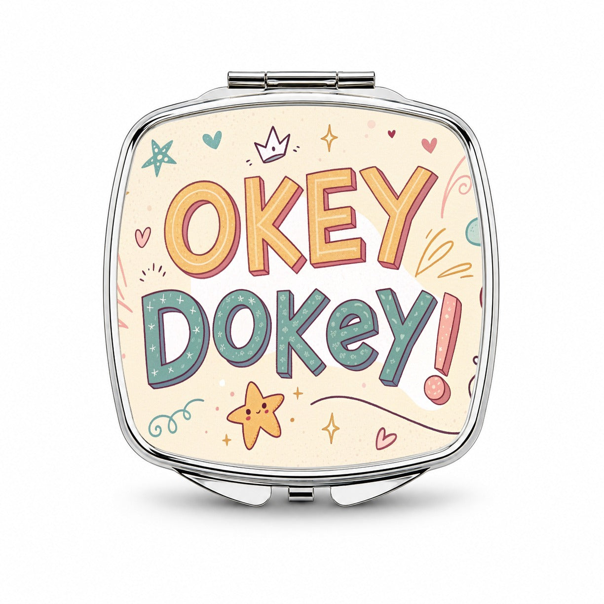 Okey Dokey Cute Small Travel Purse Handbag Pocket Makeup Compact Mirror
