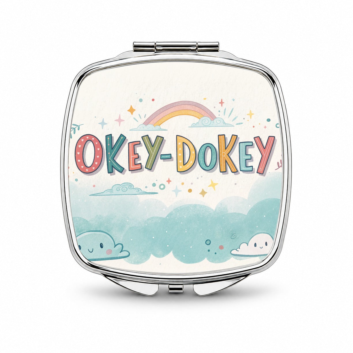 Okey Dokey Fun Colors Small Travel Purse Handbag Pocket Makeup Compact Mirror