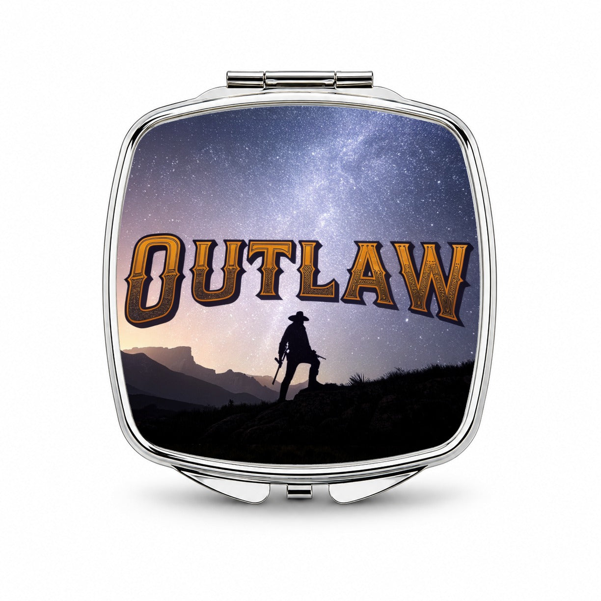 Outlaw Cowboy Desperado Small Travel Purse Handbag Pocket Makeup Compact Mirror