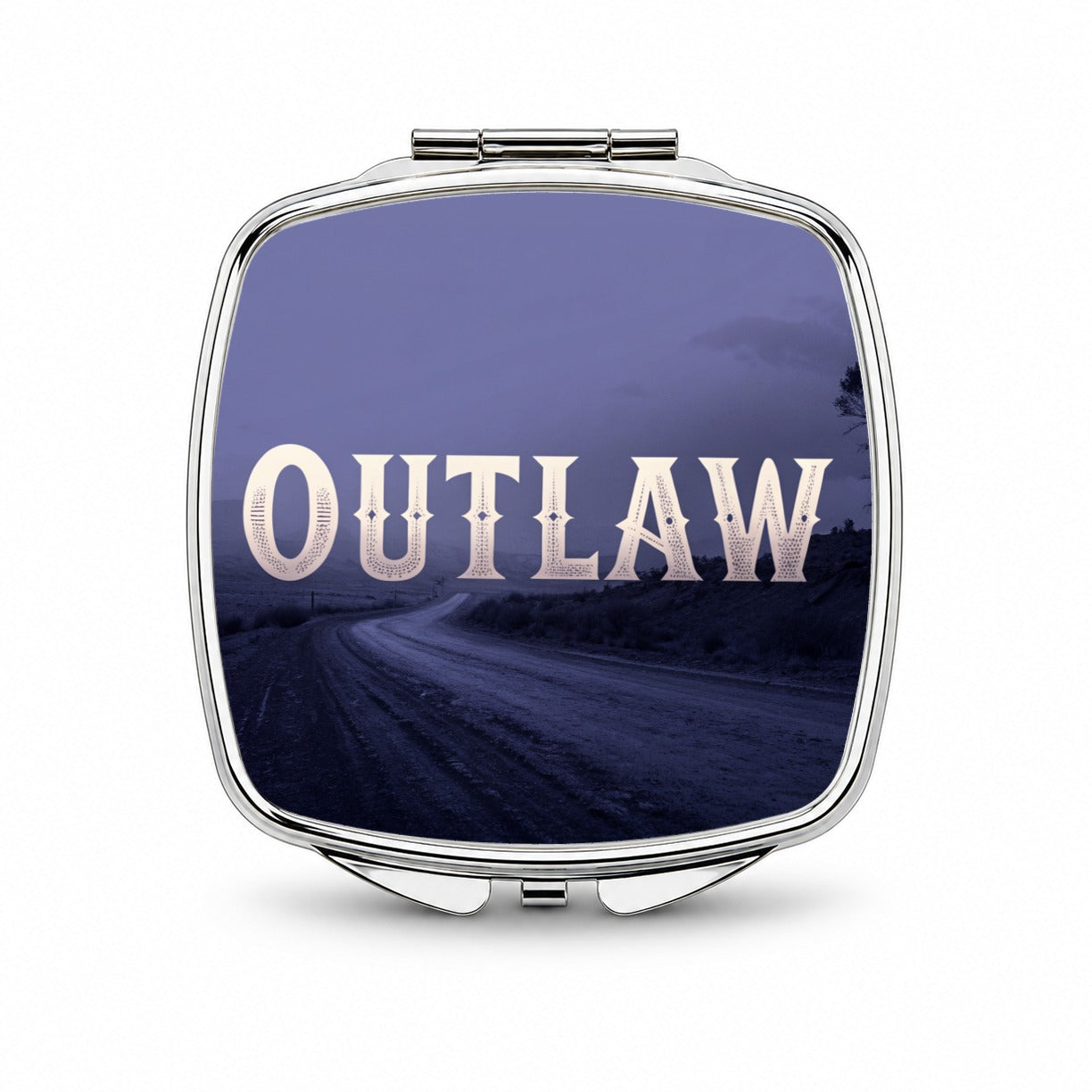 Outlaw Empty Highway Small Travel Purse Handbag Pocket Makeup Compact Mirror