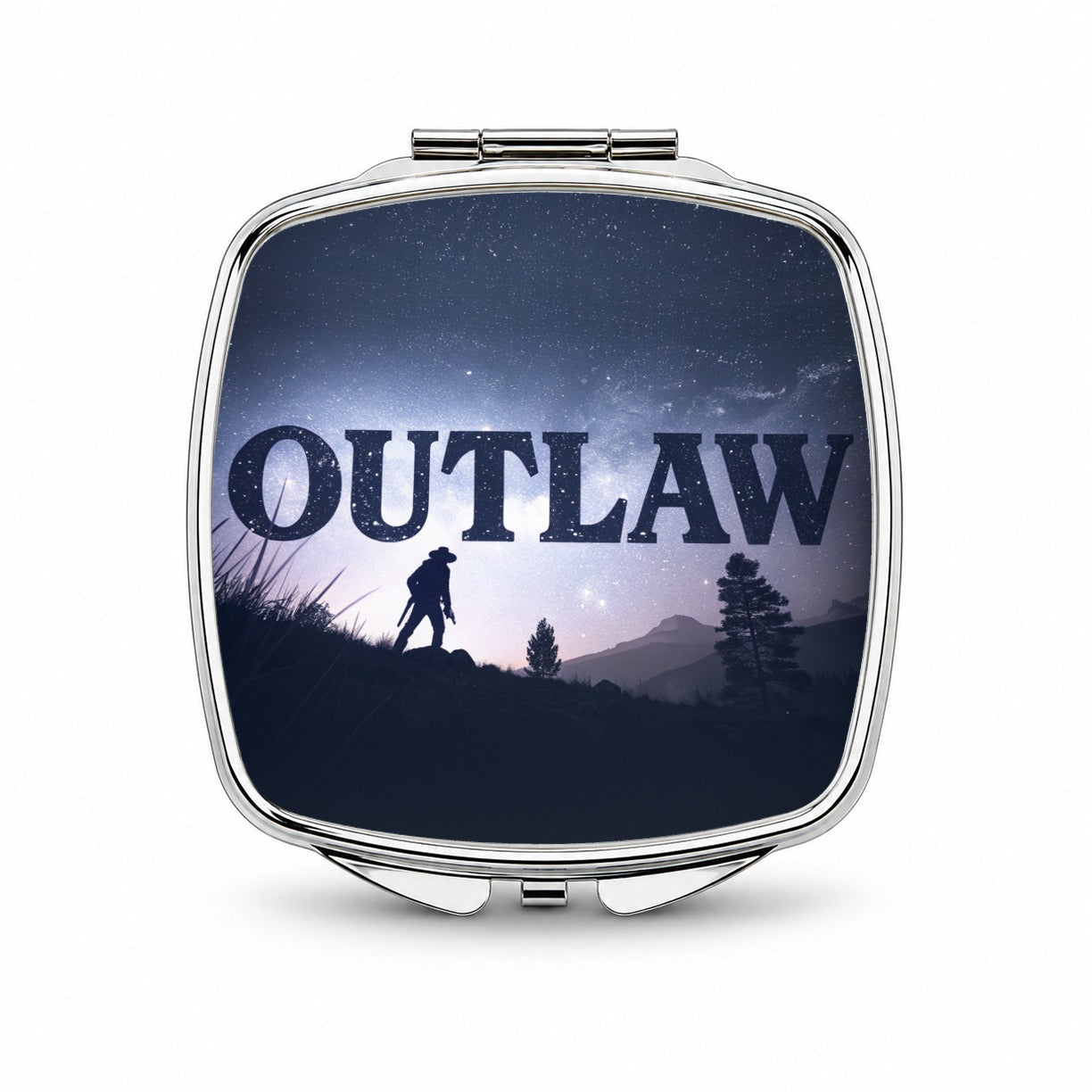 Outlaw Renegade Cowboy Small Travel Purse Handbag Pocket Makeup Compact Mirror