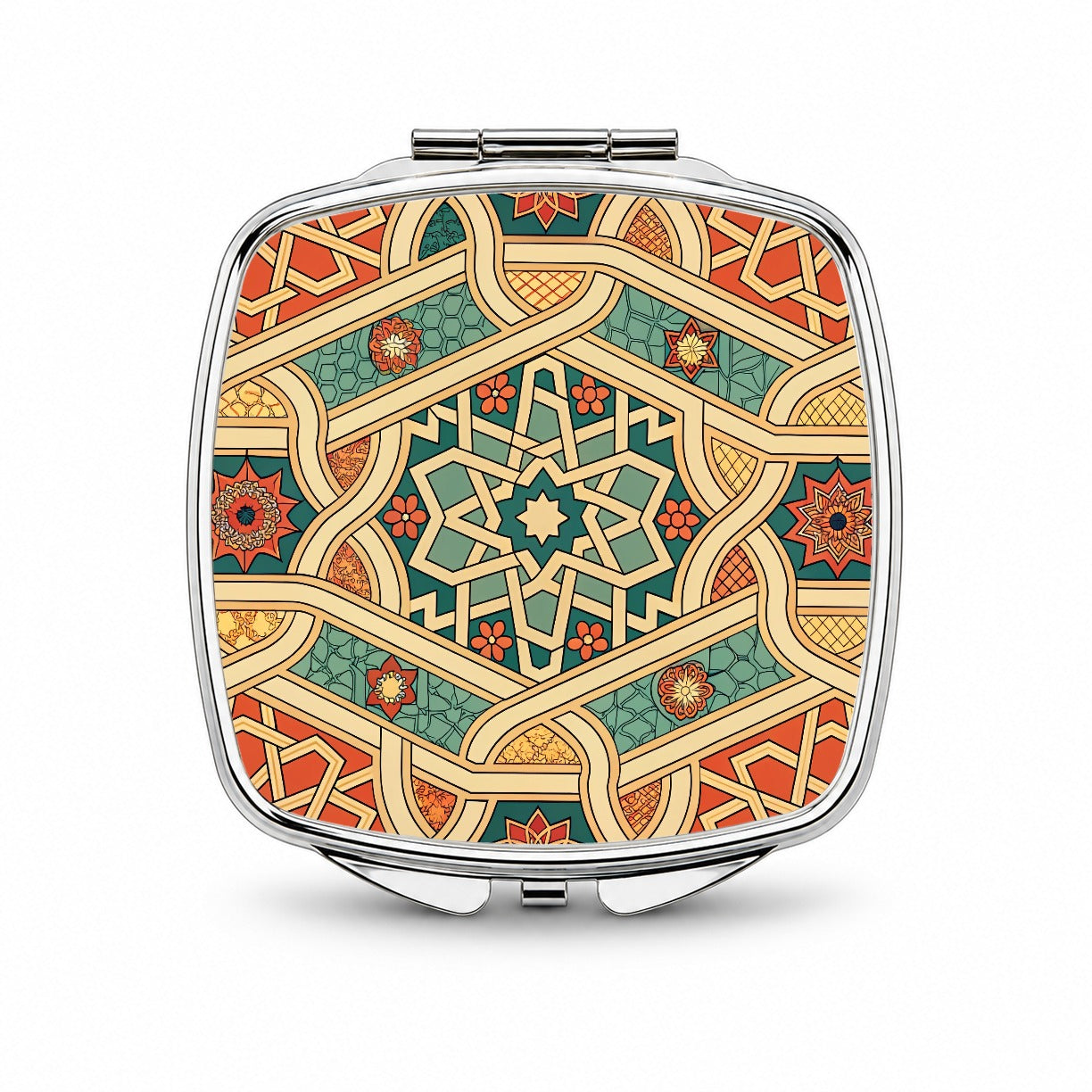 Tessellations Retro Geometric Pattern Small Travel Purse Handbag Pocket Makeup Compact Mirror