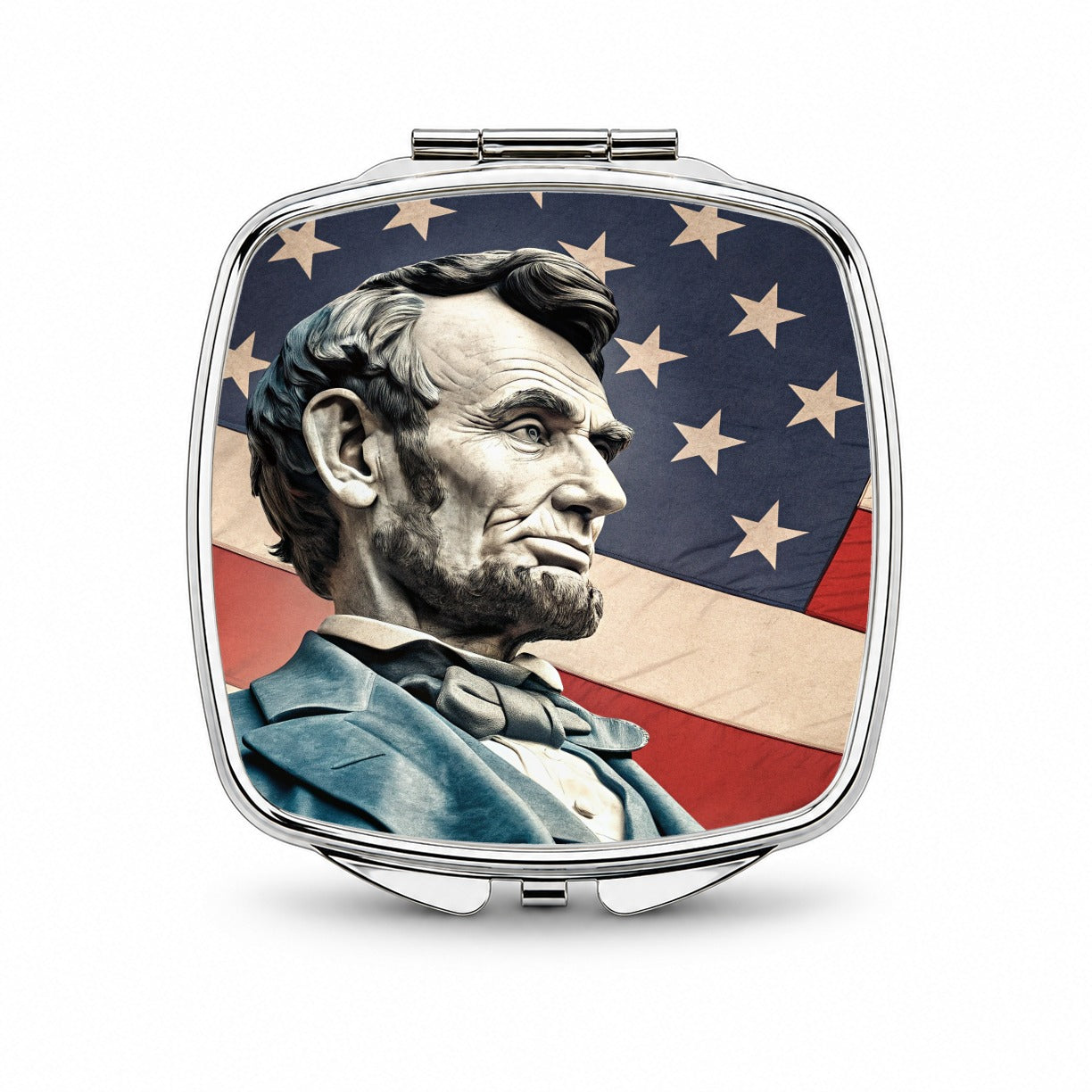 Abraham Lincoln American President Small Travel Purse Handbag Pocket Makeup Compact Mirror
