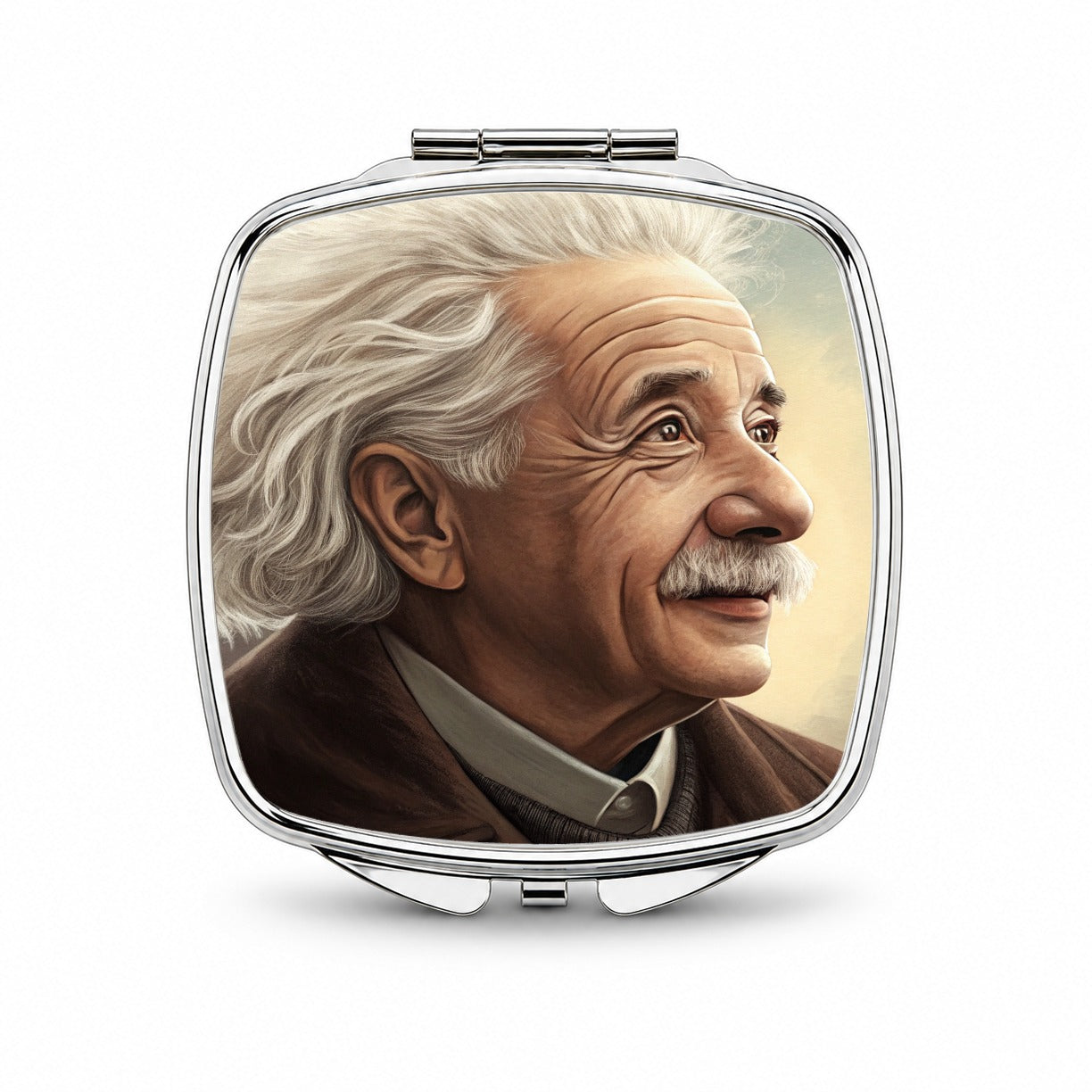 Albert Einstein Vintage Scientist Small Travel Purse Handbag Pocket Makeup Compact Mirror