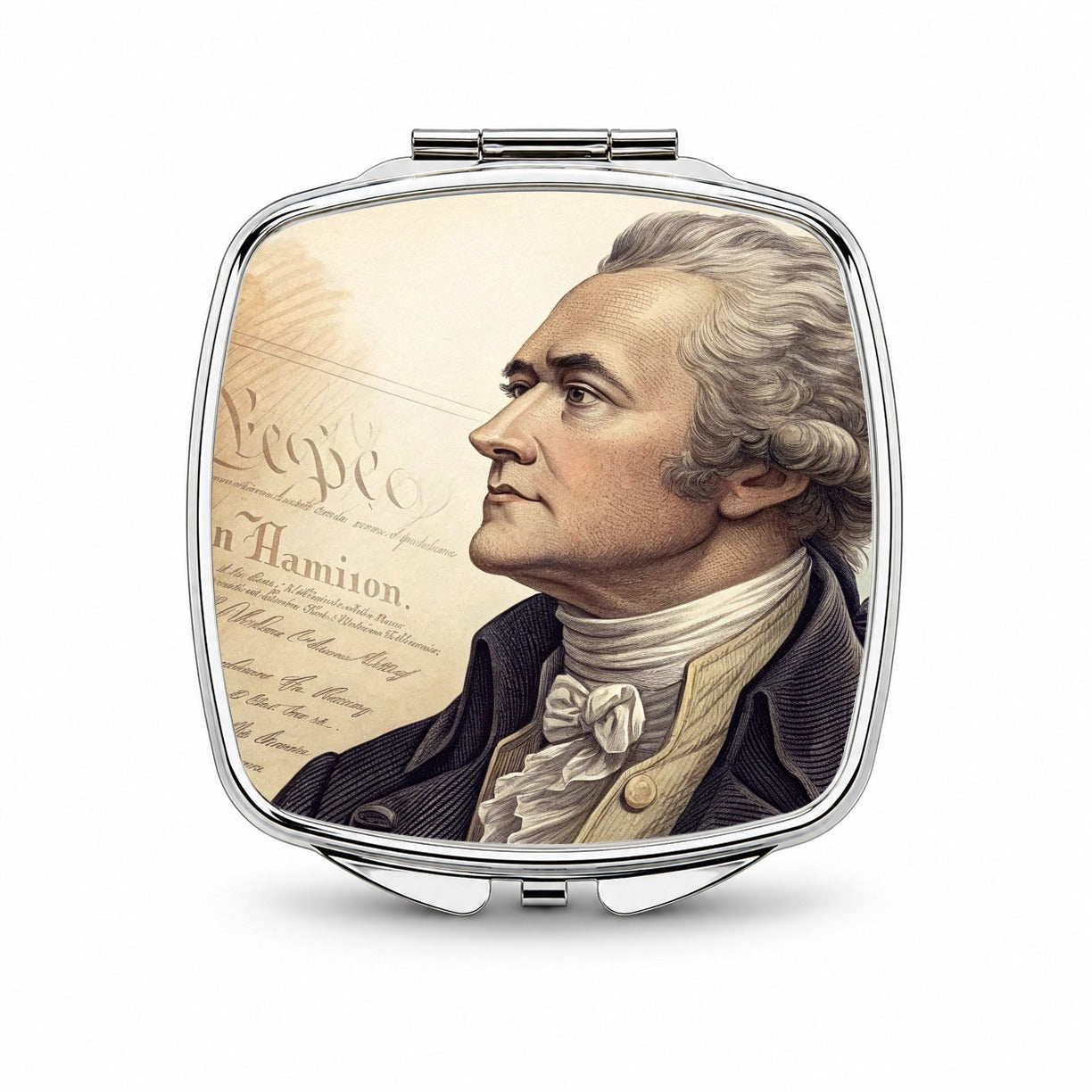 Alexander Hamilton Founding Father Small Travel Purse Handbag Pocket Makeup Compact Mirror